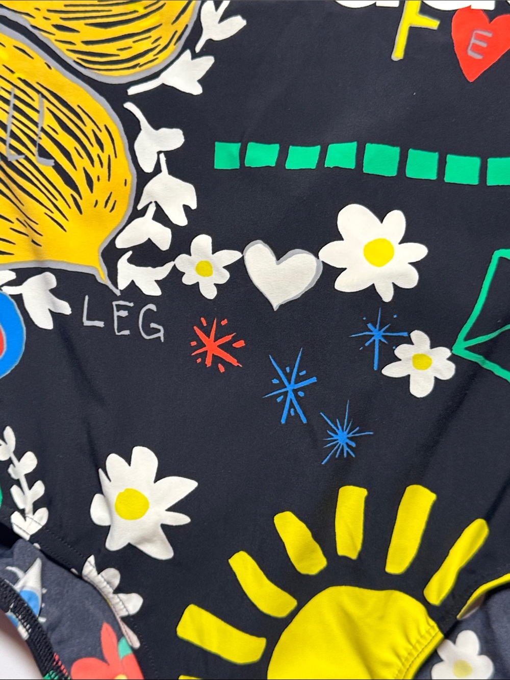 ADIDAS Originals x Pharrell Williams Black Floral Graphic One-Piece Swimsuit LG - Picture 10 of 14
